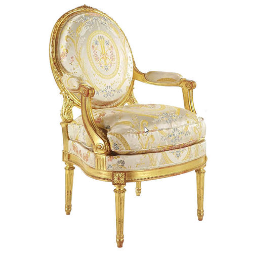 Sedia in stile Luigi XVI - BE615 - Henryot & Cie - da interno / in tessuto / con supporto in legno
