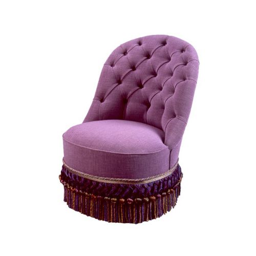 Chauffeuse in stile Napoleone III - FA14 BIS - Henryot & Cie - in tessuto / rosa