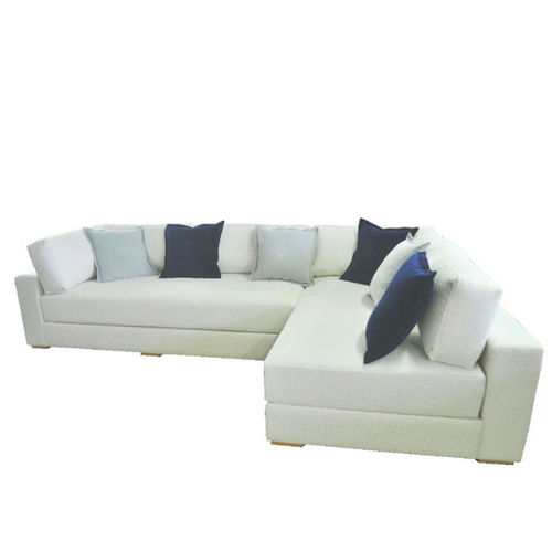Divano d'angolo - LOBBY - Henryot & Cie - contemporaneo / in tessuto / bianco