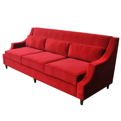 Divano contemporaneo - DARLING - Henryot & Cie - in tessuto / rosso / 3 posti