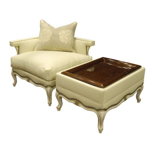Poltrona classica - LE PHILOSOPHE - Henryot & Cie - in pelle / d'angolo / bianca