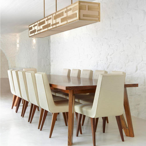 Sedia da pranzo contemporanea - HORA - ANAKTAE - da interno / in lino / con supporto in legno massiccio