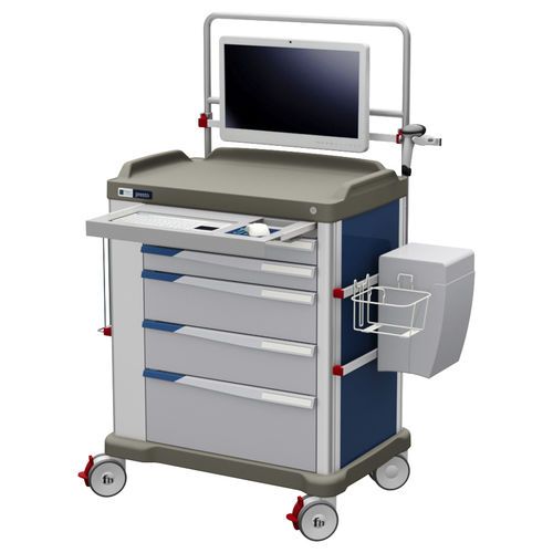 Carrello di servizio - EWORK CART ON PRESTO - Francehopital - per struttura sanitaria / per ospedale / con supporto per tablet