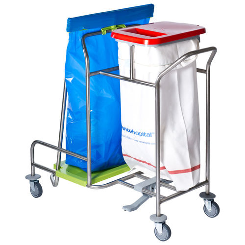 Carrello portabiancheria - CBW10P - Francehopital - portarifiuti / contract / in metallo
