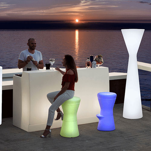 Sgabello da bar contemporaneo - CORFU 74 - NEWGARDEN - in polietilene / riciclabile / luminoso a LED