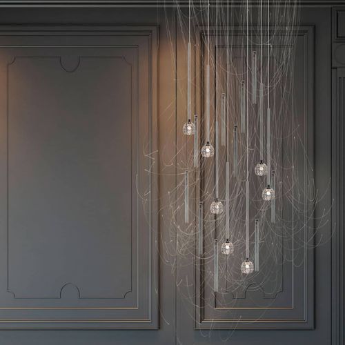 Lampadario contemporaneo - LT7 - ISA MOSS - in cristallo / da 7 lampadine / con diffusori sferici
