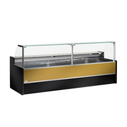 Vetrina refrigerata espositiva - MESETAS - ZOIN - per macelleria / in acciaio inossidabile / senza ante