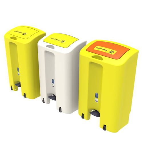 Portarifiuti in polietilene - ENVIROSTEP  - leafield envirobin - per ospedale / singolo / 90L
