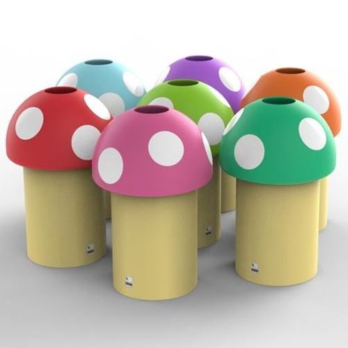 Portarifiuti in polietilene - MUSHROOM  - leafield envirobin - per scuola / singolo / 60L