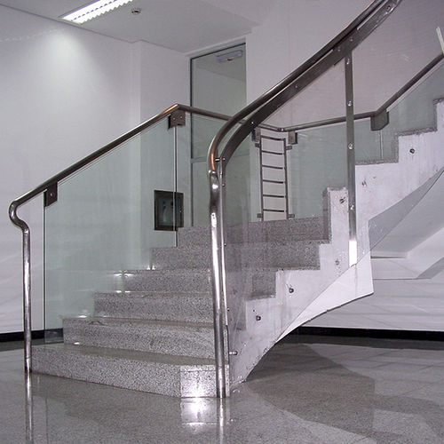 Scala dritta - Ban-Inox - a U / con gradini in marmo / con struttura in calcestruzzo
