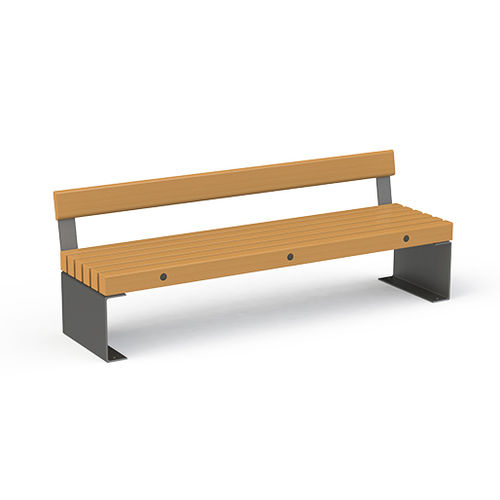 Panca per spazi pubblici contemporanea - LAGON  - Activia Mobilier Urbain - in legno / in acciaio galvanizzato / con schienale