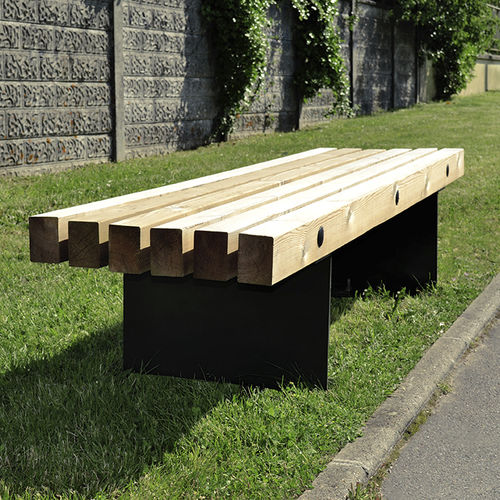 Panca per spazi pubblici contemporanea - LAGON  - Activia Mobilier Urbain - in legno / in acciaio galvanizzato / contract