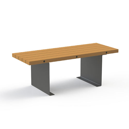 Tavolo da picnic contemporaneo - LAGON - Activia Mobilier Urbain - in legno / con supporto in acciaio galvanizzato / rettangolare
