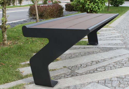 Panca per spazi pubblici contemporanea - PATA - Activia Mobilier Urbain - in acciaio / in composito / con schienale