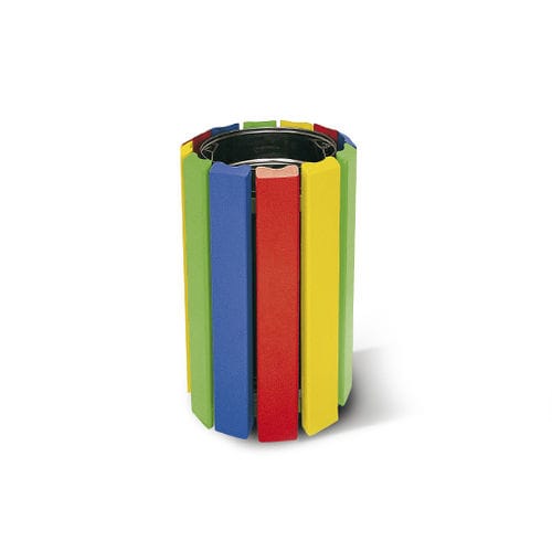 Portarifiuti pubblico - Arc en ciel - Activia Mobilier Urbain - in acciaio / in legno esotico / senza coperchio