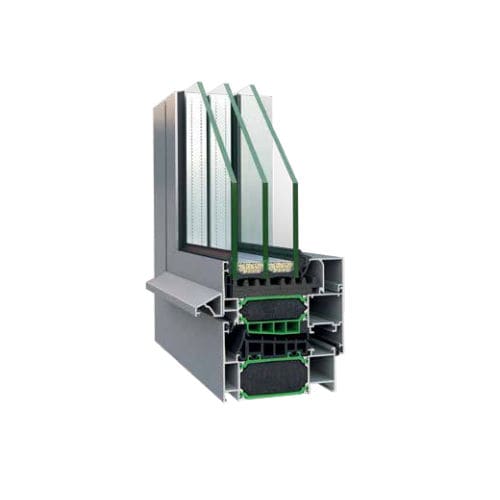 Profilato per finestra in alluminio - W4900 - ALUMINCO - termoisolante / per casa passiva
