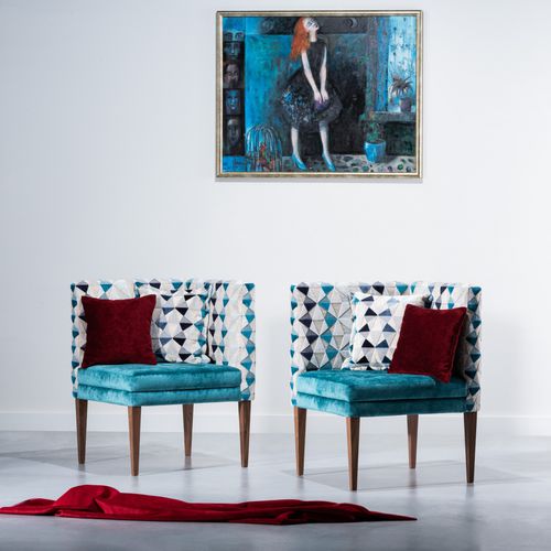 Poltrona contemporanea - GEMINI - Ziemann Home Design - in tessuto / in noce americano / d'angolo