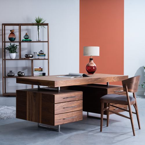 Scrivania contemporanea - BUGSY - Ziemann Home Design - in legno / in metallo / con contenitore