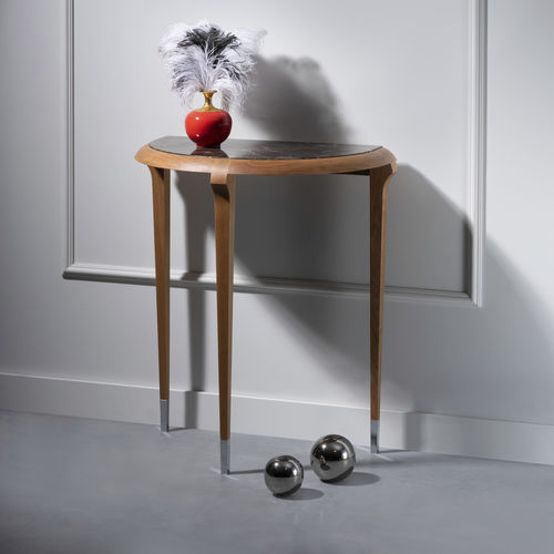 Consolle in stile Art Decó - MUZO - Ziemann Home Design - in marmo / con supporto in legno / a mezzaluna