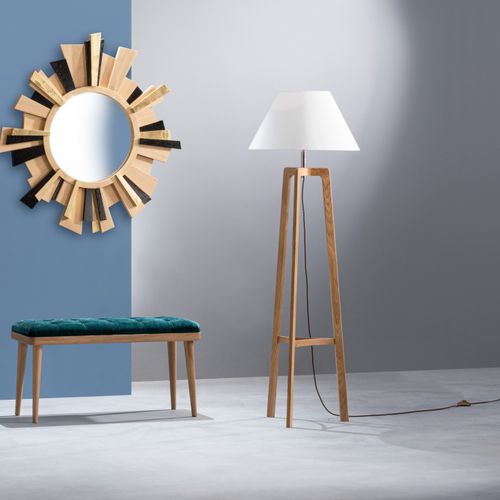 Lampada da terra - Ziemann Home Design - in legno massiccio / contemporanea / con cavo