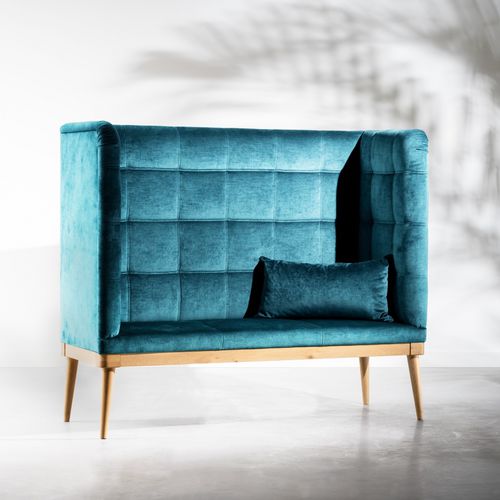 Divanetto imbottito alto - HAVANA - Ziemann Home Design - contemporaneo / in tessuto / in legno