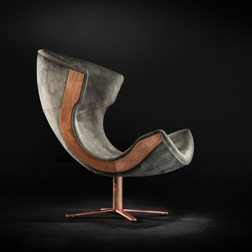 Chauffeuse contemporanea - NAUTILUS - Ziemann Home Design - in noce americano / in acciaio ramato / grigia