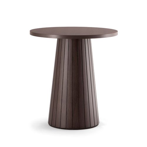 Tavolo contemporaneo - CORDOBA 082 H75 T - TIROLO SRL - in legno / con supporto in legno / rotondo
