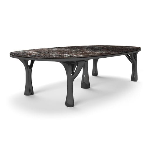 Tavolo design organico - BLACK BAOBA - Thomas Mucha - in legno / in marmo / in granito