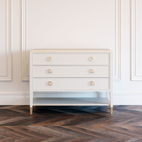Cassettone contemporaneo - SILVER LINE - ITALIANELEMENTS - in frassino / 3 cassetti / bianco