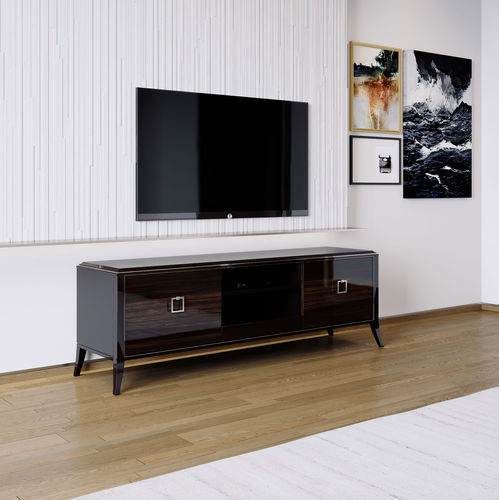 Mobile porta TV classico - RELIEF - ITALIANELEMENTS - con supporto per lettore DVD / in MDF laccato / in eucalipto
