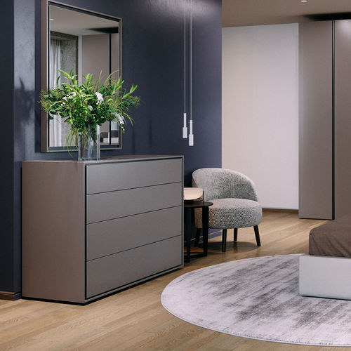 Cassettone contemporaneo - MODE 120 - ITALIANELEMENTS - in MDF laccato / in melaminico / 4 cassetti