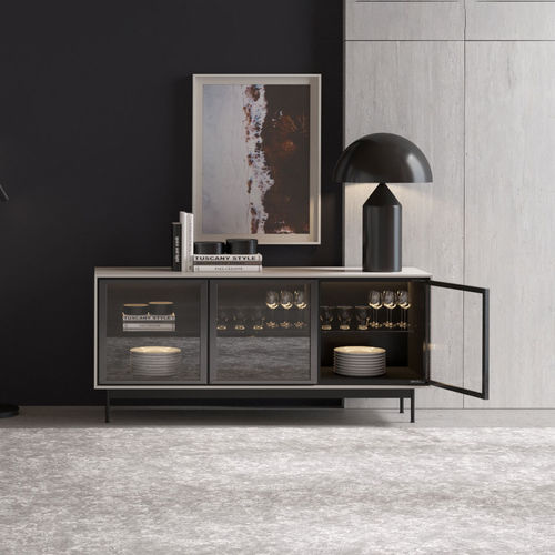 Credenza contemporanea - MODE - ITALIANELEMENTS - in MDF / in metallo / in vetro fumè