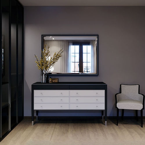 Cassettone neoclassico - SILVER LINE - ITALIANELEMENTS - in legno laccato / in frassino / in acciaio inossidabile