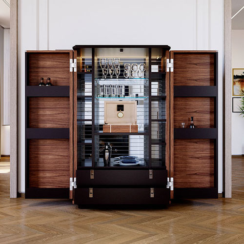 Mobile bar contemporaneo - TEOMONDO L - ITALIANELEMENTS - in legno / con illuminazione incorporata