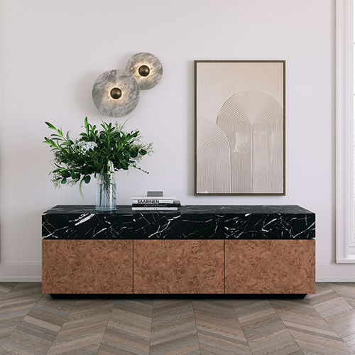 Credenza contemporanea - RADICA CASTAGNO 3 - ITALIANELEMENTS - in legno / in marmo / con cassetti