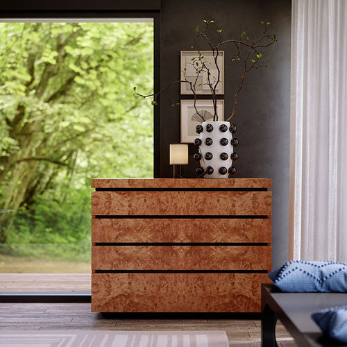 Cassettone contemporaneo - RADICA CASTAGNO - ITALIANELEMENTS - in legno / 4 cassetti