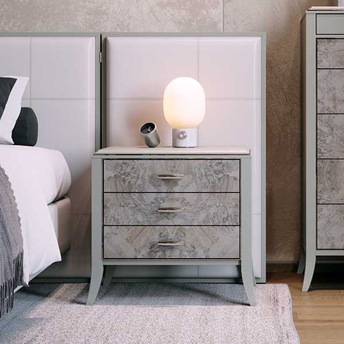 Comodino classico - RELIEF - ITALIANELEMENTS - in legno laccato / in MDF laccato / con supporto in legno massiccio