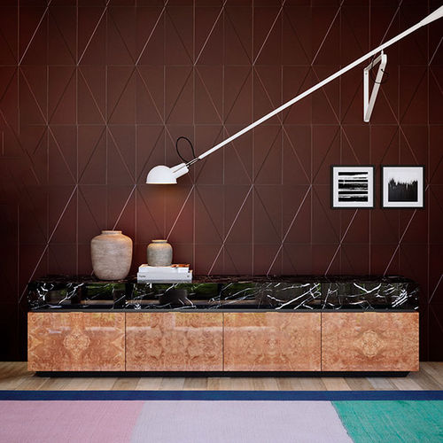 Credenza contemporanea - RADICA CASTAGNO 4 - ITALIANELEMENTS - in castagno / in marmo / con cassetti
