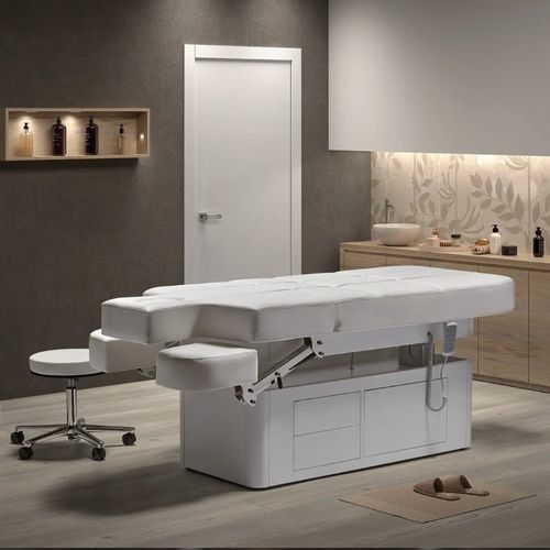 Lettino per massaggi elettrico - Mudra - Esthetica Spa and Salon Resources Private Limited - in legno / impiallacciato in legno / in acciaio inossidabile