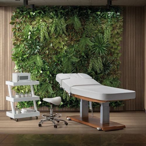 Lettino per massaggi elettrico - Tejas - Esthetica Spa and Salon Resources Private Limited - in legno massiccio / in tessuto spalmato PVC / in espanso