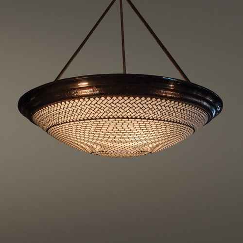 Lampada a sospensione - BRAIDED DOME - Hilliard - in bronzo / in vetro / classica