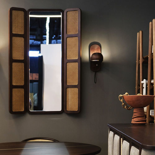 Specchio a muro - Tom folding - WOOD TAILORS CLUB - contemporaneo / rettangolare / in noce
