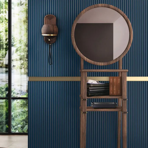 Specchio da terra - Turner - WOOD TAILORS CLUB - contemporaneo / rotondo / in ottone lucidato