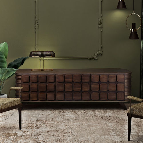 Credenza contemporanea - Elliott - WOOD TAILORS CLUB - in rovere / in noce / in ottone spazzolato