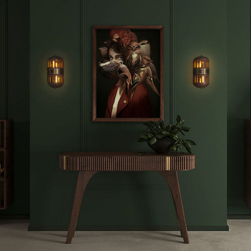 Applique contemporanea - Turing - WOOD TAILORS CLUB - da interno / in ottone lucidato / in noce