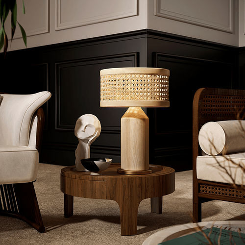 Lampada da tavolo - Hamilton - WOOD TAILORS CLUB - in ottone lucidato / in ottone spazzolato / in noce