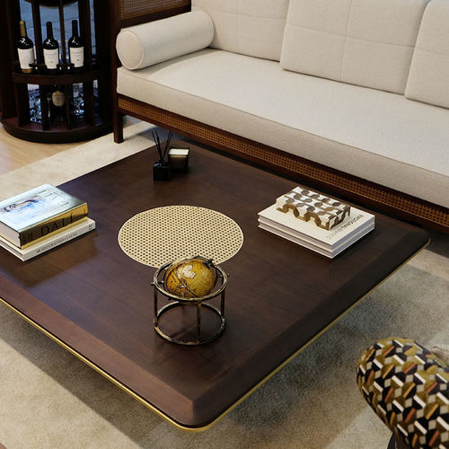 Tavolo contemporaneo - Matthew - WOOD TAILORS CLUB - in noce / in rattan / in vetro