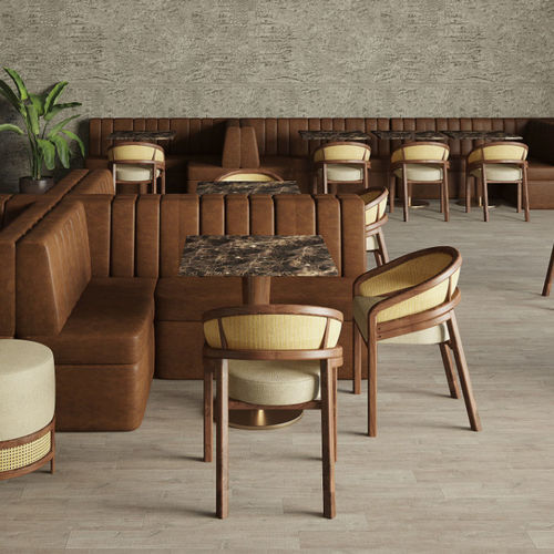 Sedia da pranzo contemporanea - Spencer - WOOD TAILORS CLUB - da interno / in lino / in noce