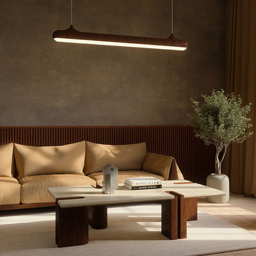 Tavolino basso contemporaneo - Grenville - WOOD TAILORS CLUB - in noce / in ottone / in travertino