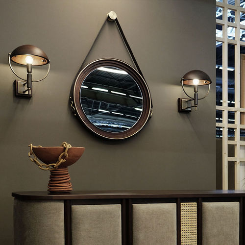 Specchio a muro - Reynolds - WOOD TAILORS CLUB - contemporaneo / rotondo / in ottone spazzolato